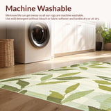 Ultra Soft Area Rug, Non Slip, Stain Resistant, Washable Area Rugs for Living Room, Bedroom, Stylish Ultra-Thin Green Design(Green)