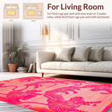 Ultra Soft Area Rug, Non Slip, Stain Resistant, Washable Area Rugs for Living Room, Bedroom, Elegant Modern Wildlife Theme(Pink)
