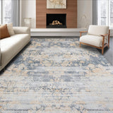 Ultra Soft Area Rug, Non Slip, Stain Resistant, Washable Area Rugs for Living Room, Bedroom, Modern Boho Linear Elements(Gray)