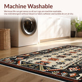 Ultra Soft Area Rug, Non Slip, Stain Resistant, Washable Area Rugs for Living Room, Bedroom, Tribal Chic Earthy Aesthetic(Gray)