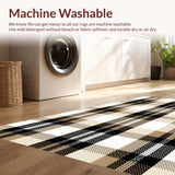 Ultra Soft Area Rug, Non Slip, Stain Resistant, Washable Area Rugs for Living Room, Bedroom, Plaid Beige Living Room Non-Shedding Rug(Beige)