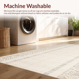 Ultra Soft Area Rug, Non Slip, Stain Resistant, Washable Area Rugs for Living Room, Bedroom, Warm Boho Inspired Rustic Charm(Beige)