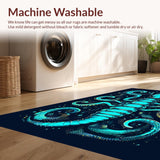 Ultra Soft Area Rug, Non Slip, Stain Resistant, Washable Area Rugs for Living Room, Bedroom, Ocean Depths Sea Beast Area Rug(Blue)