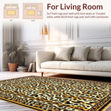Ultra Soft Area Rug, Non Slip, Stain Resistant, Washable Area Rugs for Living Room, Bedroom, Elegant Earth Tone Animal Shape(Beige)