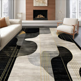 Ultra Soft Area Rug, Non Slip, Stain Resistant, Washable Area Rugs for Living Room, Bedroom, Elegant Textured Layered Motif(Gray)