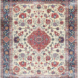 Ultra Soft Area Rug, Non Slip, Stain Resistant, Washable Area Rugs for Living Room, Bedroom, Elegant Softened Botanical Motif(White)