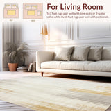 Ultra Soft Area Rug, Non Slip, Stain Resistant, Washable Area Rugs for Living Room, Bedroom, Contemporary Beige Distressed Area With Artistic Faded(Beige)