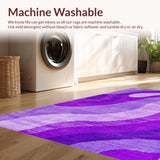 Ultra Soft Area Rug, Non Slip, Stain Resistant, Washable Area Rugs for Living Room, Bedroom, Contemporary Chic Fluid Pattern(Purple)