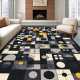 Ultra Soft Area Rug, Non Slip, Stain Resistant, Washable Area Rugs for Living Room, Bedroom, Lively Black and White Pattern(Gray)
