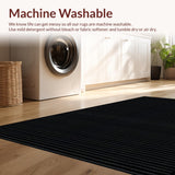 Ultra Soft Area Rug, Non Slip, Stain Resistant, Washable Area Rugs for Living Room, Bedroom, Contemporary Black Geometric Texture(Gray)