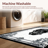 Ultra Soft Area Rug, Non Slip, Stain Resistant, Washable Area Rugs for Living Room, Bedroom, Shadowy Elegant Pattern Display(Black)