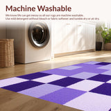 Ultra Soft Area Rug, Non Slip, Stain Resistant, Washable Area Rugs for Living Room, Bedroom, Chic Lavender Minimalist Layout(Purple)