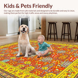 Ultra Soft Area Rug, Non Slip, Stain Resistant, Washable Area Rugs for Living Room, Bedroom, Lively Plush Tufted Whimsy Creation(Orange)
