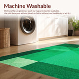 Ultra Soft Area Rug, Non Slip, Stain Resistant, Washable Area Rugs for Living Room, Bedroom, Modern Geometric Green Living Room Non-Slip Rug(Green)