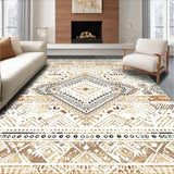 Ultra Soft Area Rug, Non Slip, Stain Resistant, Washable Area Rugs for Living Room, Bedroom, Sleek Contemporary Lattice Design(Beige)