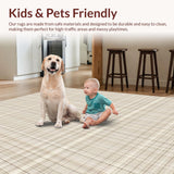 Ultra Soft Area Rug, Non Slip, Stain Resistant, Washable Area Rugs for Living Room, Bedroom, Vibrant Contemporary Striped Aesthetic(Beige)