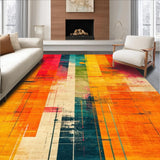 Ultra Soft Area Rug, Non Slip, Stain Resistant, Washable Area Rugs for Living Room, Bedroom, Energetic Modern Artistic Vortex(Yellow)