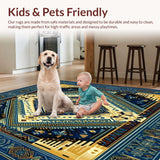 Ultra Soft Area Rug, Non Slip, Stain Resistant, Washable Area Rugs for Living Room, Bedroom, Machine(Blue)
