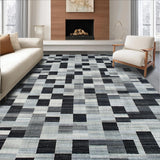 Ultra Soft Area Rug, Non Slip, Stain Resistant, Washable Area Rugs for Living Room, Bedroom, Stylish Minimalist Lattice Arrangement(Gray)