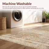 Ultra Soft Area Rug, Non Slip, Stain Resistant, Washable Area Rugs for Living Room, Bedroom, Vintage Earthy Floral Motif(Beige)