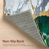 Ultra Soft Area Rug, Non Slip, Stain Resistant, Washable Area Rugs for Living Room, Bedroom, Abstract Gold Grey Bedroom Ultra Soft Area Rug(Green)