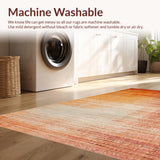 Ultra Soft Area Rug, Non Slip, Stain Resistant, Washable Area Rugs for Living Room, Bedroom, Ombre Gradient Rug with Rustic Vintage Look and Delicate Linear Texture(Brown)