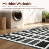 Ultra Soft Area Rug, Non Slip, Stain Resistant, Washable Area Rugs for Living Room, Bedroom, Linear Rhythm: Woven Stripe Accent Rug, Graphic Decor(Gray)
