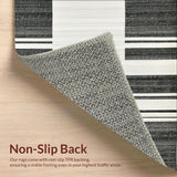 Ultra Soft Area Rug, Non Slip, Stain Resistant, Washable Area Rugs for Living Room, Bedroom, Minimalist Two-Tone Linear Rug with Striking Black and White Stripe Composition(Gray)