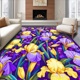 Ultra Soft Area Rug, Non Slip, Stain Resistant, Washable Area Rugs for Living Room, Bedroom, Bright Tiled Seasonal Festivity(Purple)