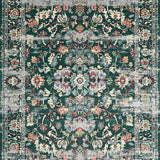 Ultra Soft Area Rug, Non Slip, Stain Resistant, Washable Area Rugs for Living Room, Bedroom, Rustic Oriental Green Tiled Motif(Green)