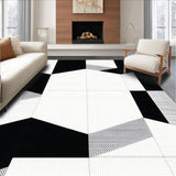 Ultra Soft Area Rug, Non Slip, Stain Resistant, Washable Area Rugs for Living Room, Bedroom, Sleek Minimalist Monochrome Accent(Black)