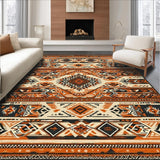 Ultra Soft Area Rug, Non Slip, Stain Resistant, Washable Area Rugs for Living Room, Bedroom, Stylish Cozy Southwestern Vibe(Orange)