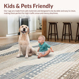Ultra Soft Area Rug, Non Slip, Stain Resistant, Washable Area Rugs for Living Room, Bedroom, Chic Natural Fiber Design(Beige)