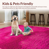 Ultra Soft Area Rug, Non Slip, Stain Resistant, Washable Area Rugs for Living Room, Bedroom, Artistic Low Pile Kitchen Washable Carpet(Pink)