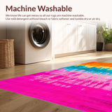 Ultra Soft Area Rug, Non Slip, Stain Resistant, Washable Area Rugs for Living Room, Bedroom, Joyful Eclectic Circular Shapes Theme(Orange)