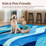 Ultra Soft Area Rug, Non Slip, Stain Resistant, Washable Area Rugs for Living Room, Bedroom, Vibrant Sea Creature Pattern(Blue)