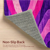 Ultra Soft Area Rug, Non Slip, Stain Resistant, Washable Area Rugs for Living Room, Bedroom, Dynamic Modern Striped Arrangement(Purple)