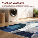 Ultra Soft Area Rug, Non Slip, Stain Resistant, Washable Area Rugs for Living Room, Bedroom, Dynamic Grey and Blue Mixed Hue Area Rug with Contemporary Spiral Pattern(Blue)