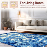 Ultra Soft Area Rug, Non Slip, Stain Resistant, Washable Area Rugs for Living Room, Bedroom, Serene Green Pastoral Design Accent(Blue)