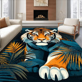Ultra Soft Area Rug, Non Slip, Stain Resistant, Washable Area Rugs for Living Room, Bedroom, Whimsical Jungle Fantasy Pattern(Orange)