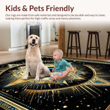 Vibrant Blue Tiled Motif(Black)