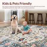 Ultra Soft Area Rug, Non Slip, Stain Resistant, Washable Area Rugs for Living Room, Bedroom, Stylish Transitional Diamond Shapes(Gray)
