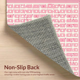 Ultra Soft Area Rug, Non Slip, Stain Resistant, Washable Area Rugs for Living Room, Bedroom, Preppy Pastel Bow Aesthetic(Pink)