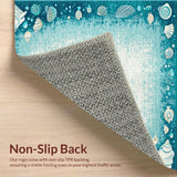Ultra Soft Area Rug, Non Slip, Stain Resistant, Washable Area Rugs for Living Room, Bedroom, Serene Blue Tidal Wave Pattern(Blue)