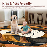 Ultra Soft Area Rug, Non Slip, Stain Resistant, Washable Area Rugs for Living Room, Bedroom, Charming Lion Jungle Aesthetic(Brown)