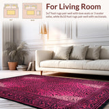 Ultra Soft Area Rug, Non Slip, Stain Resistant, Washable Area Rugs for Living Room, Bedroom, Luxurious Pink Graphic Print(Pink)