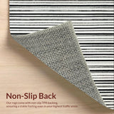 Ultra Soft Area Rug, Non Slip, Stain Resistant, Washable Area Rugs for Living Room, Bedroom, Bold Monochrome Stripe Area Rug(Black)