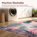 Ultra Soft Area Rug, Non Slip, Stain Resistant, Washable Area Rugs for Living Room, Bedroom, Chic Abstract Pastel Fusion(Pink)