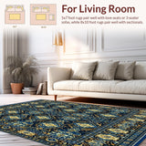 Ultra Soft Area Rug, Non Slip, Stain Resistant, Washable Area Rugs for Living Room, Bedroom, Abstract Wavy Design for(Blue)