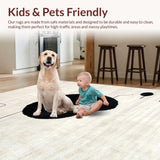 Ultra Soft Area Rug, Non Slip, Stain Resistant, Washable Area Rugs for Living Room, Bedroom, Minimalist Yin Yang Feline Artwork(Gray)